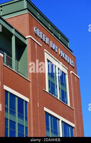 Green Bay, Wisconsin, USA. Lambeau Field, Heimstadion der Green Bay Packers der National Football League. Stockfoto