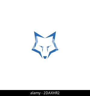 Einfaches Fuchs Kopf Logo Design Stock Vektor