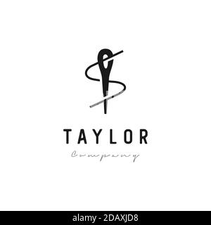 Anfangsbuchstabe S mit Nähnadel-Symbol. Stock Vektor