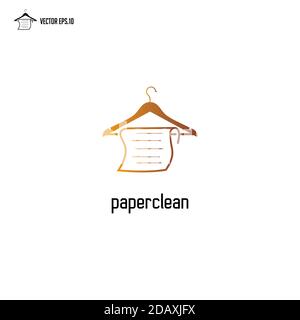 Papier Aufhänger Logo, Aufhänger Logo Design mit Papier hängen Stock Vektor