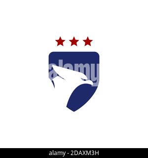 Eagle Schild mit Stern-Logo Design-Vorlage Stock Vektor