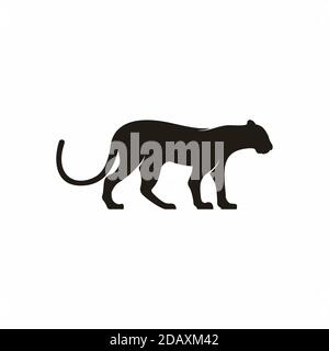 Silhouette Leopard Logo Design Vektor Stock Vektor