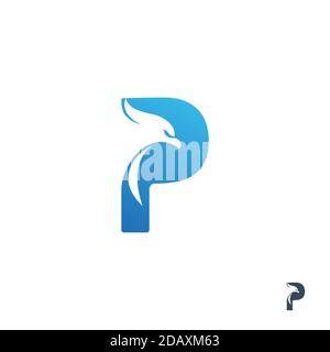 Anfangsbuchstabe P mit Adler-Logo-Design Stock Vektor