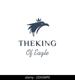 Royal Eagle Logo, Eagle mit Krone Logo Design. Stock Vektor