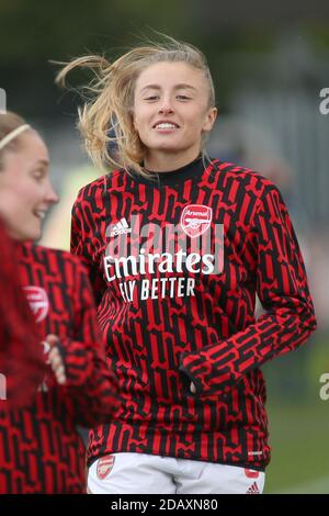 Borehamwood, Großbritannien. November 2020. Leah Williamson (#6 Arsenal) lächelt während des FA Women's Super League-Spiels zwischen Arsenal und Chelsea im Meadow Park in Borehamwood. FEDERICO GUERRA MARANESI/SPP Quelle: SPP Sport Press Foto. /Alamy Live Nachrichten Stockfoto