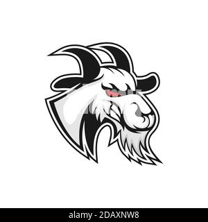 Ziege Sport Logo Maskottchen Element Stock Vektor