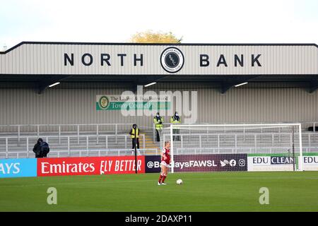 Borehamwood, Großbritannien. November 2020. Meadow Park während des FA Women's Super League-Spiels zwischen Arsenal und Chelsea im Meadow Park in Borehamwood. FEDERICO GUERRA MARANESI/SPP Quelle: SPP Sport Press Foto. /Alamy Live Nachrichten Stockfoto