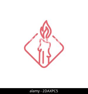 Schönheit elegante Kerze Licht einfaches Logo-Design Stock Vektor