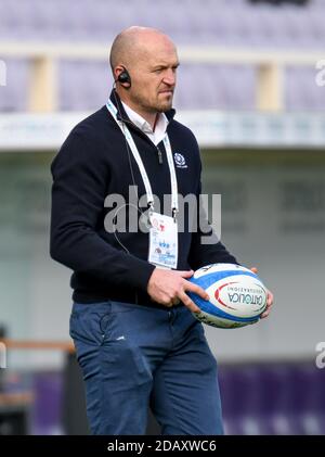 Florenz, Italien. 14. Nov, 2020. florenz, Italien, Artemio Franchi Stadion, 14 Nov 2020, Gregor Townsend (Cheftrainer Schottland) während Cattolica Test Match 2020 - Italien gegen Schottland - Herbst Nations Cup Rugby Spiel - Credit: LM/Ettore Griffoni Credit: Ettore Griffoni/LPS/ZUMA Wire/Alamy Live News Stockfoto