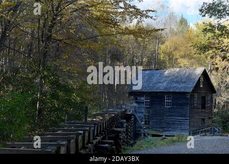 Herbst in Mingus Mill, Great Smoky Mountains National Park, North Carolina Stockfoto