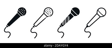 Symbol für Vektorgrafik für Mikrofon-Radio-Audio oder Podcast-Logo Stock Vektor