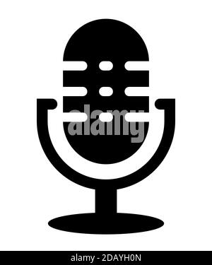 Podcast Radio Medien Mikrofon Symbol oder Logo Symbol Vektor Illustration Stock Vektor