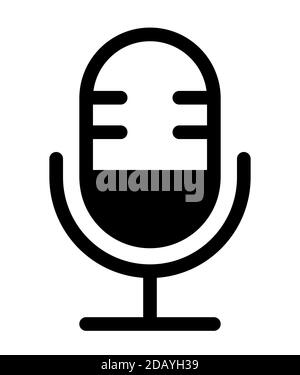 Podcast Radio Medien Mikrofon Symbol und Symbol Vektor Illustration Stock Vektor