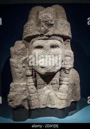 Skulptur des Xiuhtecuhtli (gott des Feuers) Templo Mayor Museum, Mexiko-Stadt, Mexiko Stockfoto