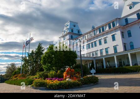 Das Wentworth by the Sea ist ein historisches Grandhotel aus der Zeit der Vergoldeten in New Castle, New Hampshire, USA. Jetzt gehört das Hotel Marriott. Stockfoto