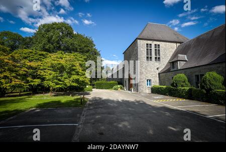 Abbildung zeigt die Abtei "Abbaye Notre-Dame de Scourmont", Mittwoch, 20. Mai 2020, in Chimay. BELGA FOTO VIRGINIE LEFOUR Stockfoto