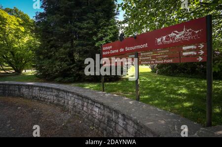 Abbildung zeigt die Abtei "Abbaye Notre-Dame de Scourmont", Mittwoch, 20. Mai 2020, in Chimay. BELGA FOTO VIRGINIE LEFOUR Stockfoto