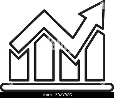 Statistikleisten mit Symboldarstellung im Stil einer Pfeillinie Stock Vektor