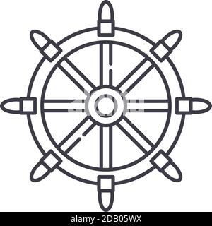 Shipwreck Symbol, lineare isolierte Illustration, dünne Linie Vektor, Web-Design-Zeichen, Kontur Konzept Symbol mit editierbaren Strich auf weißem Hintergrund. Stock Vektor