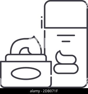 Shave-Schaum-Konzept-Symbol, lineare isolierte Illustration, dünne Linie Vektor, Web-Design-Zeichen, Kontur Konzept-Symbol mit editierbaren Strich auf weiß Stock Vektor