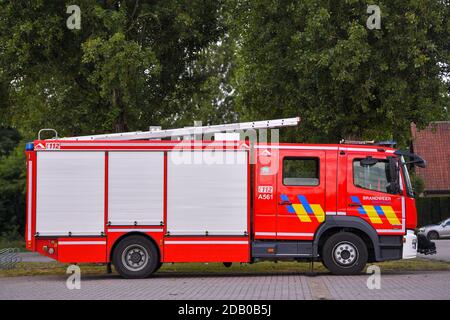 Abbildung Bild zeigt einen Feuerwehrwagen in Mol, Montag, 29. Juni 2020. BELGA FOTO LUC CLAESSEN Stockfoto
