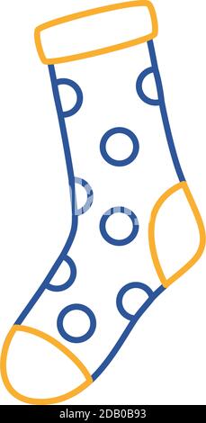 Down-Syndrom Socke mit Punkten Linie Stil Symbol Vektor Illustration Design Stock Vektor