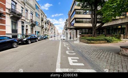 Abbildung Bild zeigt die Polizeistation in Saint-Gilles - Sint-Gillis, Teil der Region Brüssel-Hauptstadt, Montag, 13. Juli 2020. BELGA FOTO THI Stockfoto