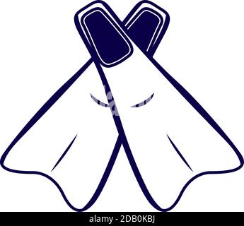 FINS Swiming Linie Stil Symbol Vektor Illustration Design Stock Vektor