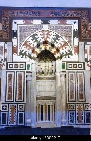 Ägypten, Kairo, Madrasa, Mihrab des Mausoleums von Amir Aqbugha Stockfoto