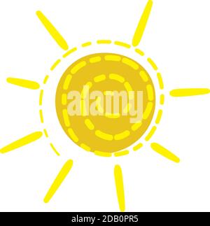 Vektordarstellung einer strahlenden Sonne. Stock Vektor