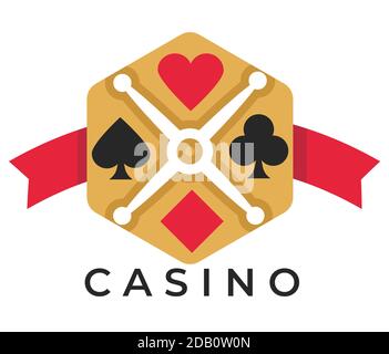 Casino Club isoliert Icon spielen Karte passt Poker und Roulette Stock Vektor