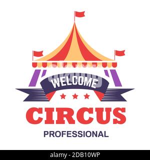 Circus Show isoliert Ikone Big Top Zelt Spaß fair Stock Vektor