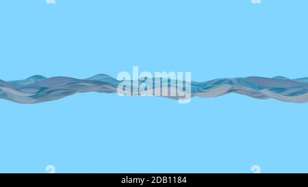 Wasserlinie isoliert auf blauem Hintergrund. 3D-Rendering Stockfoto