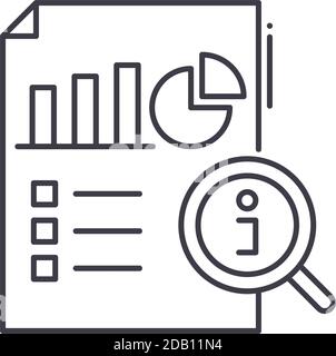 Vorläufige Analyse Symbol, lineare isolierte Illustration, dünne Linie Vektor, Web-Design-Zeichen, Umriss Konzept Symbol mit editierbaren Strich auf weiß Stock Vektor
