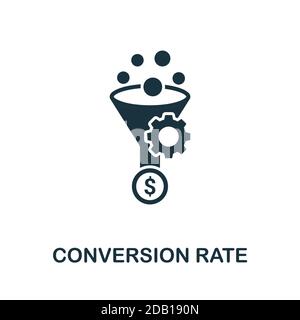 Symbol für die Konversionsrate. Einfaches Element aus Website-Entwicklung Sammlung. Symbol für gefüllte Konversionsrate für Vorlagen, Infografiken und mehr Stock Vektor