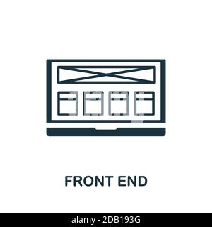 Frontend-Symbol. Einfaches Element aus Website-Entwicklung Sammlung. Ausgefülltes Frontend-Symbol für Vorlagen, Infografiken und mehr Stock Vektor