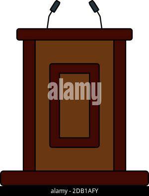 Symbol Für Zeugenstand. Bearbeitbare Kontur Mit Farbfülldesign. Vektorgrafik. Stock Vektor