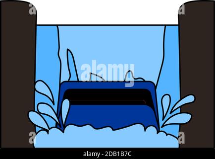 Symbol Für Wasserbootfahrt. Bearbeitbare Kontur Mit Farbfülldesign. Vektorgrafik. Stock Vektor