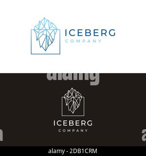 Iceberg Logo geometrische Linie Umriss / Linie Kunst Logo Design Inspiration Stock Vektor