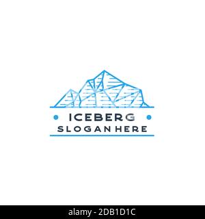 Iceberg Logo geometrische Linie Umriss / Linie Kunst Logo Design Inspiration Stock Vektor