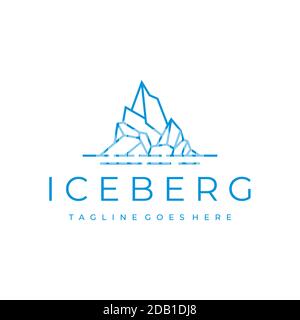 Iceberg Logo geometrische Linie Umriss / Linie Kunst Logo Design Inspiration Stock Vektor