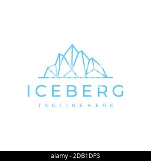 Iceberg Logo geometrische Linie Umriss / Linie Kunst Logo Design Inspiration Stock Vektor