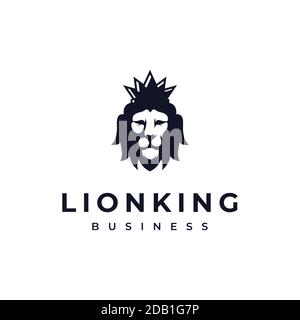 löwenkopf Vektor-Logo, elegante Löwe-Logo Design-Illustration, Löwenkopf mit Krone-Logo Stock Vektor