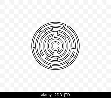 Labyrinth, Labyrinth, Strategie-Symbol auf transparentem Hintergrund. Vektorgrafik. Stock Vektor