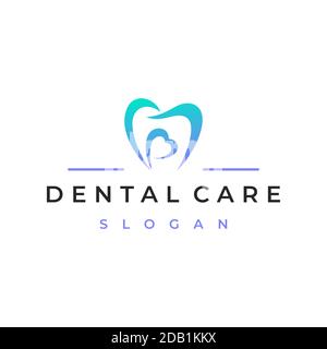 Zahn und Herz, Zahnpflege Logo Design Inspiration Stock Vektor