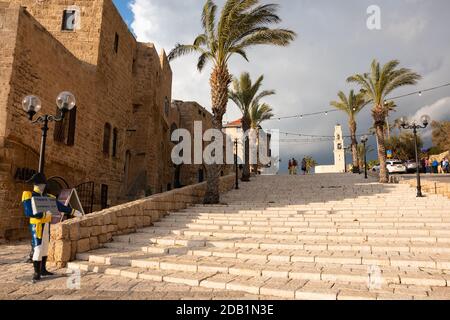 TEL AVIV-JAFFA, ISRAEL - 7. MÄRZ 2019: Historische Stätte des alten Jaffa. Stockfoto