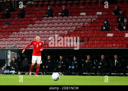 Kopenhagen, Dänemark. November 2020. Andreas Christensen (6) aus Dänemark beim Nations League Spiel zwischen Dänemark und Island am Spieltag 5 der Gruppe B in Parken, Kopenhagen. (Foto Kredit: Gonzales Foto/Alamy Live News Stockfoto