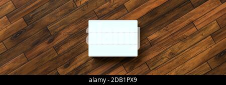 Leerer Leuchtkasten für eigene Nachricht auf konkretem Hintergrund - 3d Abbildung Stockfoto