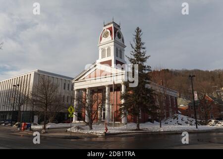 MONTPELIER, VERMONT, USA - 20. FEBRUAR 2020: Blick auf die Hauptstadt Vermont im Winter Stockfoto