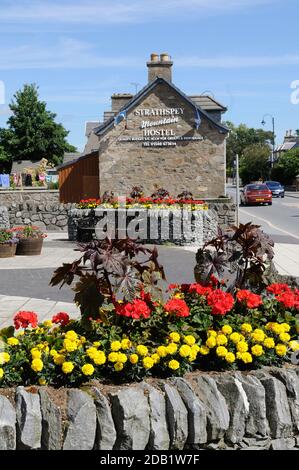 Das Strathspey Hostel im Dorf Badenoch von Newtonmore, Inverness-Shire Highland Region. Schottland Stockfoto